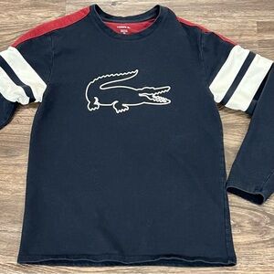 Lacoste Sleepwear Men S Blue Red Large Crocodile Long Sleeve Thermal‎ Shirt